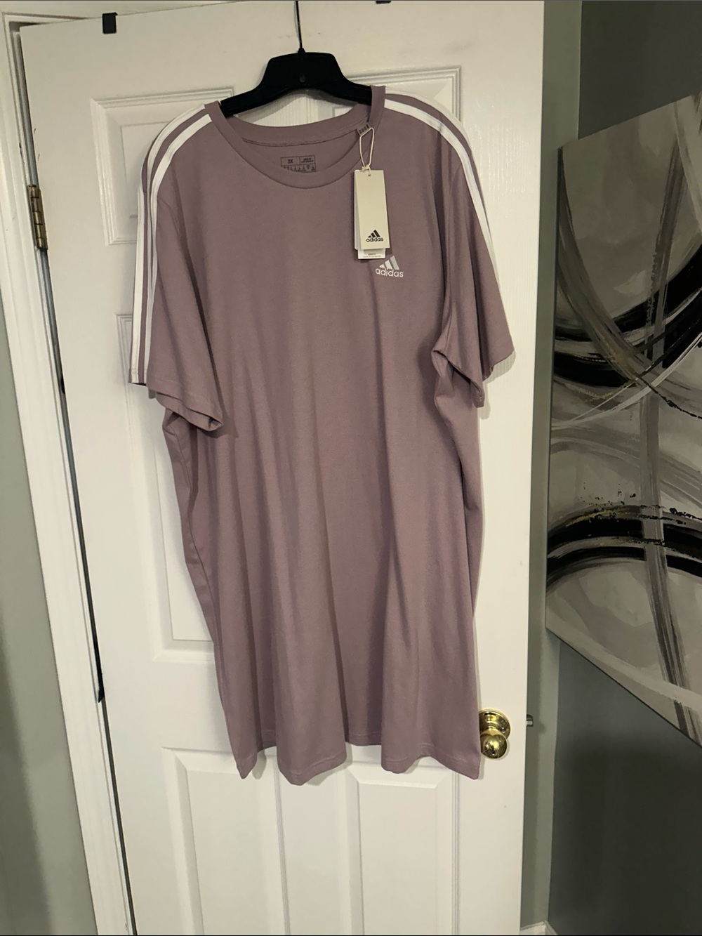 adidas women’s Lavender dress with White Shoulder Stripes